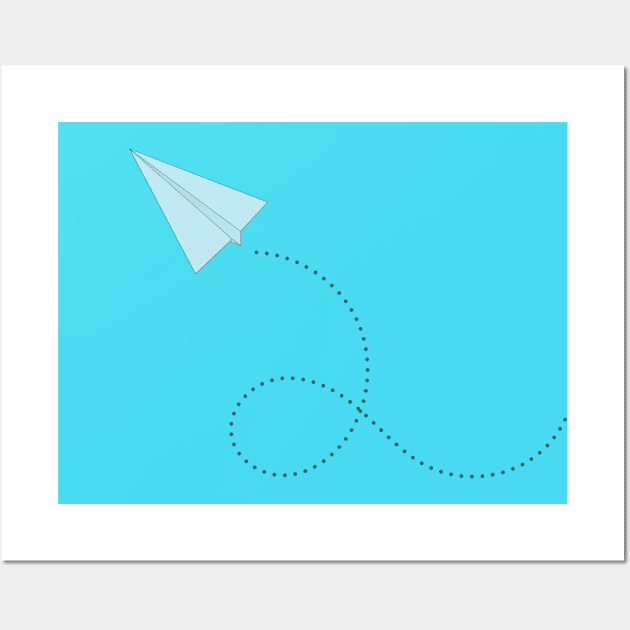 Paper airplane leaves line Wall Art by EvgeniiV